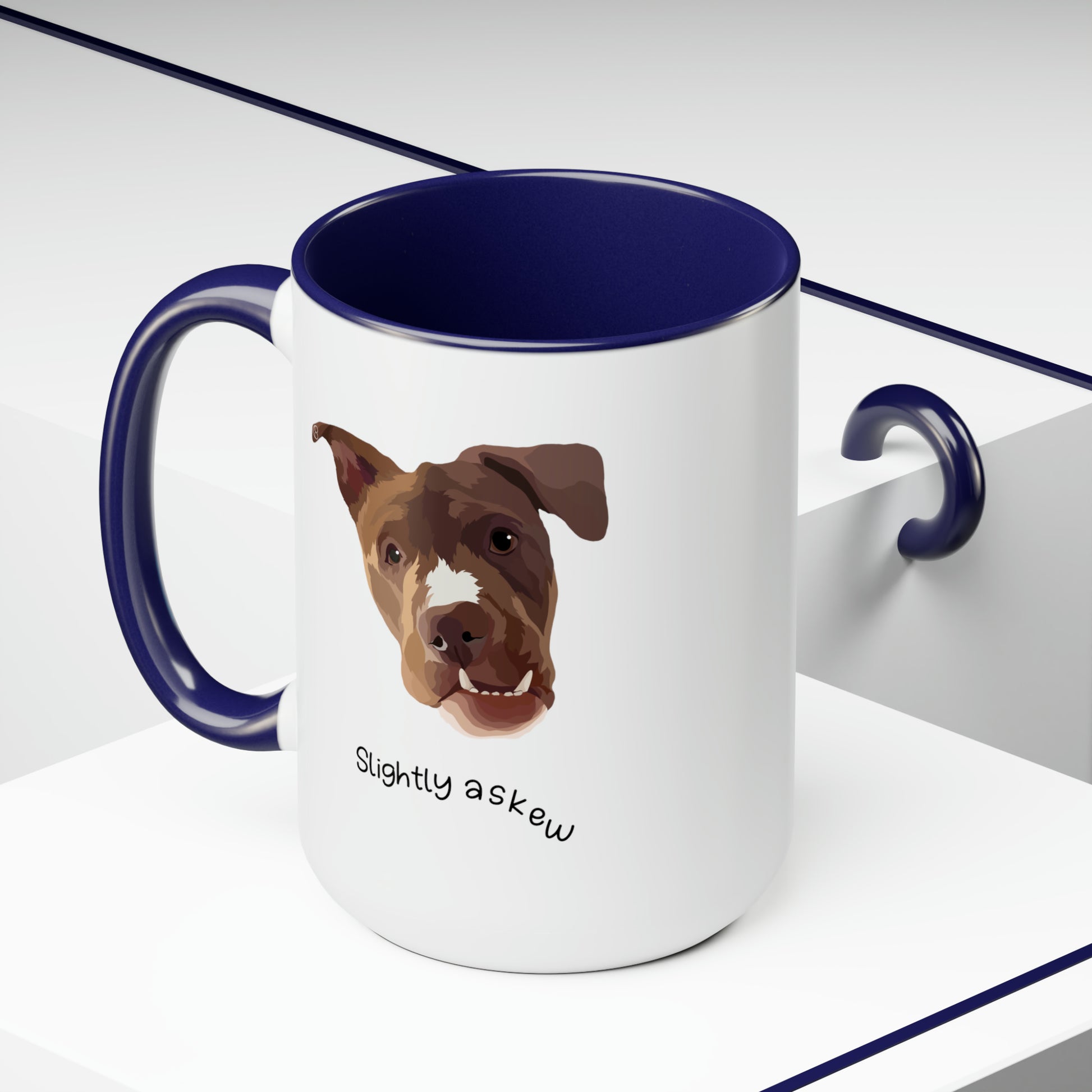 Luna "Slightly Askew" Two-Tone Coffee Mugs, 15oz