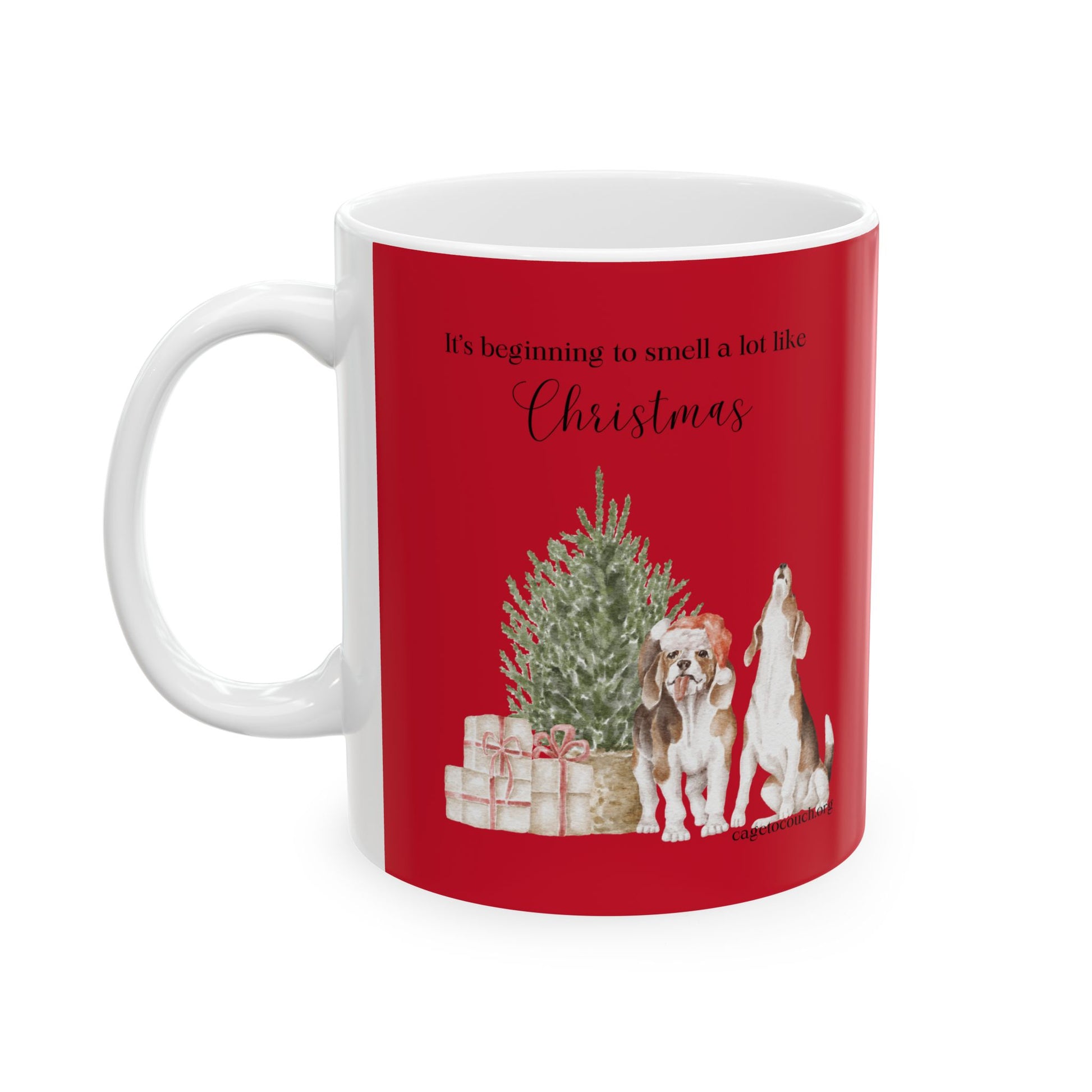 It's Beginning to Smell A Lot Like Christmas Red Mug