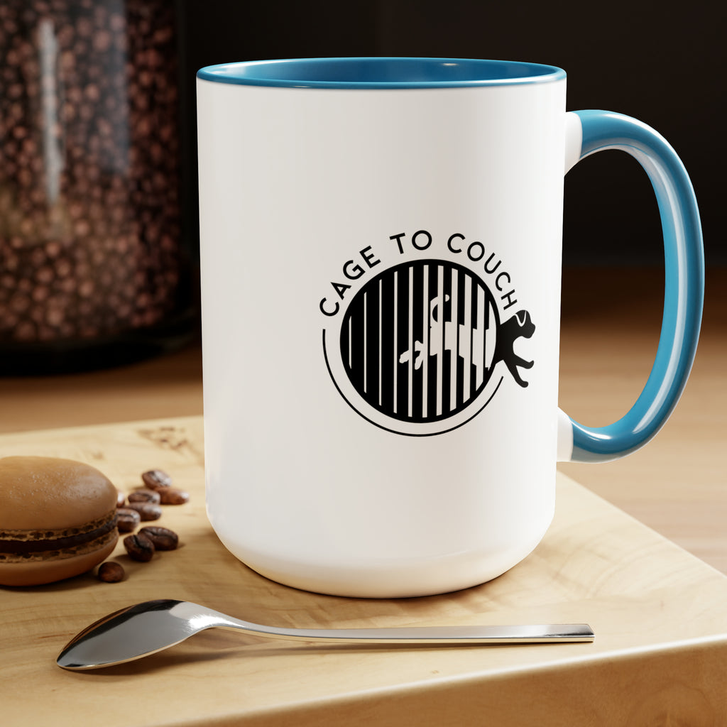 Luna "Slightly Askew" Two-Tone Coffee Mugs, 15oz