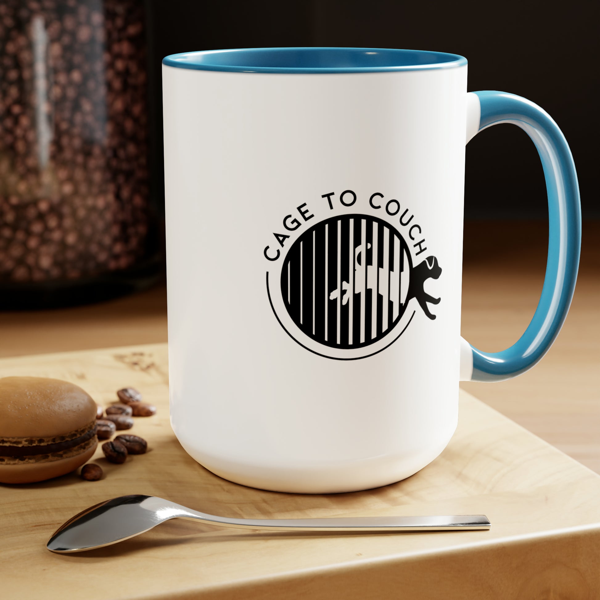 Luna "Slightly Askew" Two-Tone Coffee Mugs, 15oz
