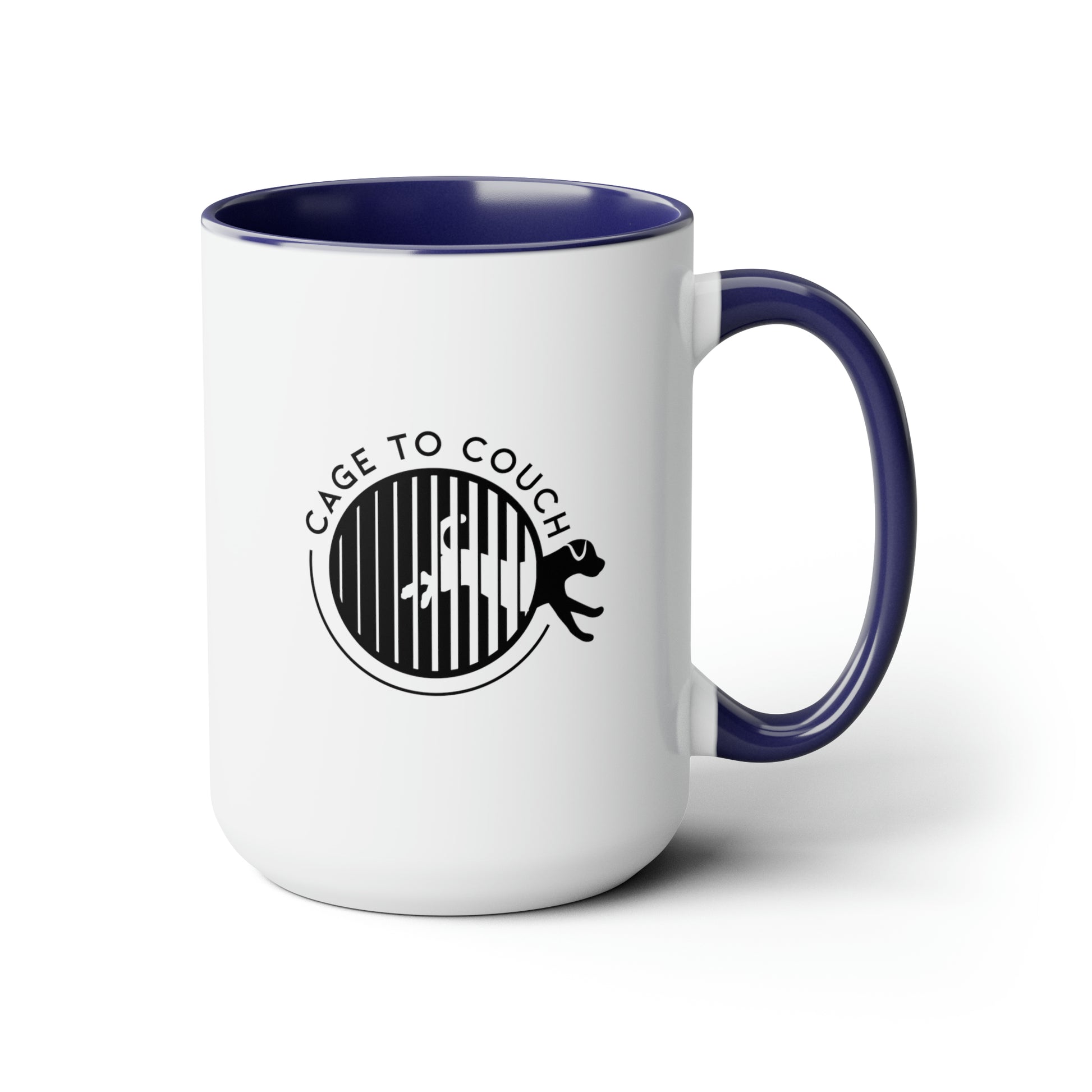 Luna "Slightly Askew" Two-Tone Coffee Mugs, 15oz