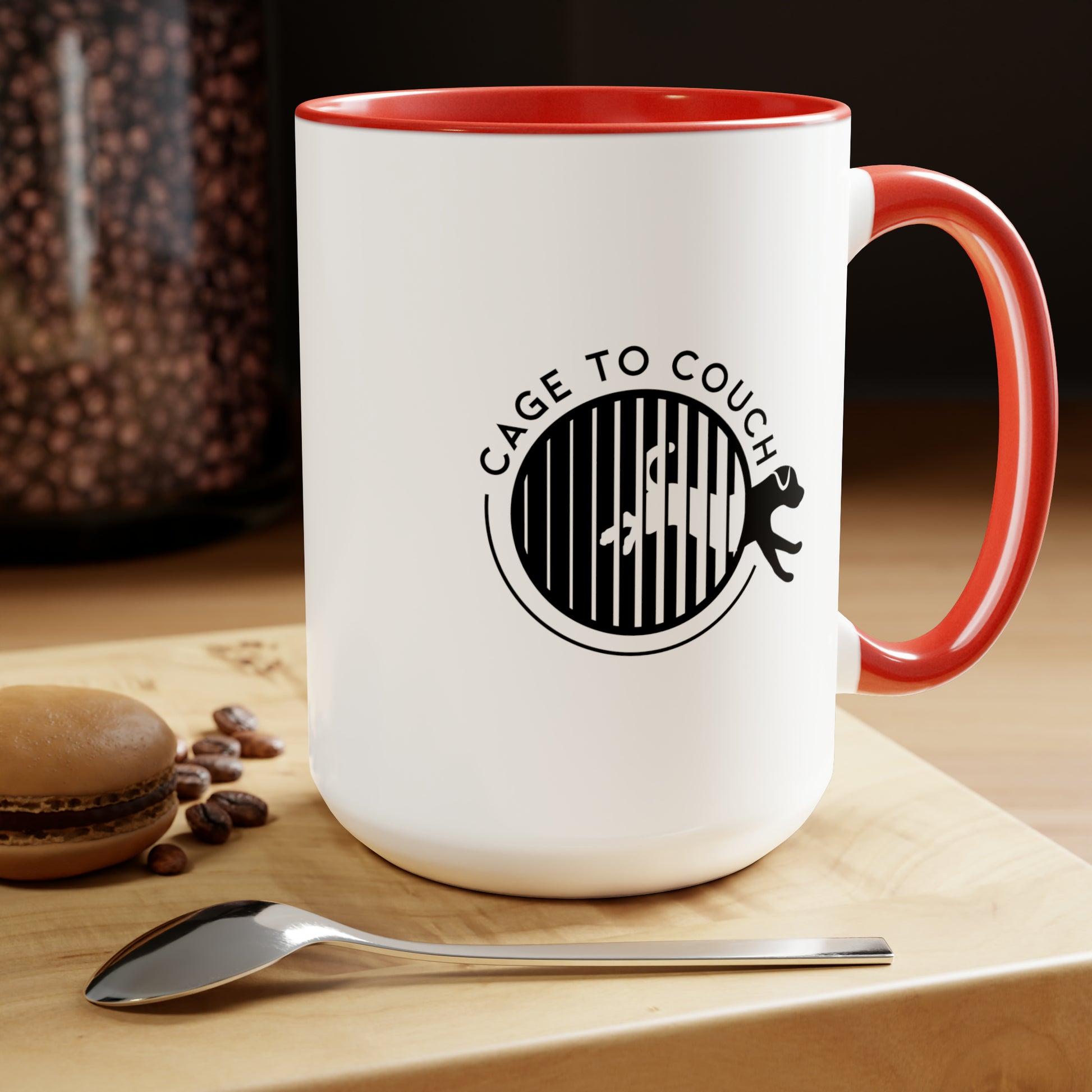 Luna "Slightly Askew" Two-Tone Coffee Mugs, 15oz