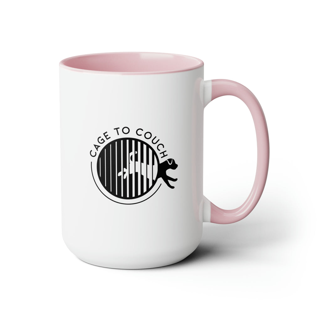 Luna "Slightly Askew" Two-Tone Coffee Mugs, 15oz