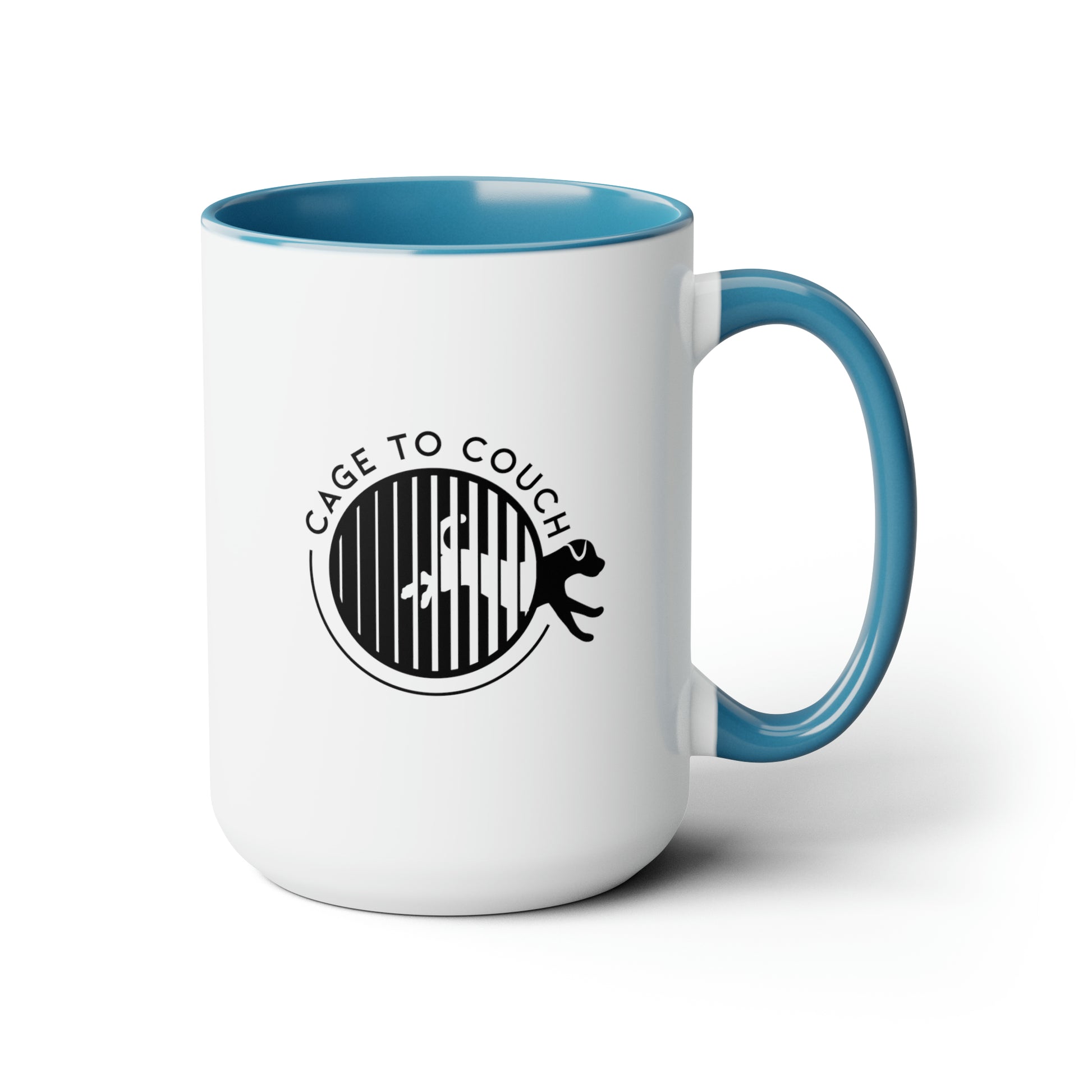 Luna "Slightly Askew" Two-Tone Coffee Mugs, 15oz