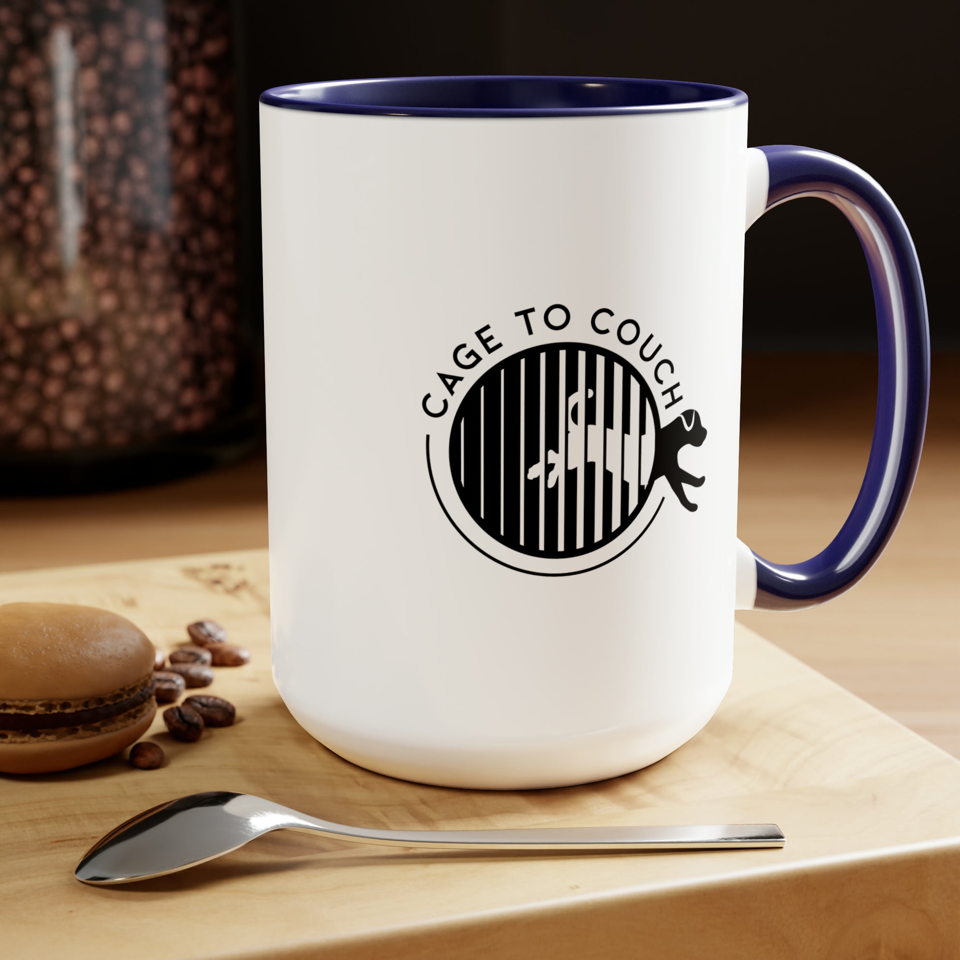 Luna "Slightly Askew" Two-Tone Coffee Mugs, 15oz
