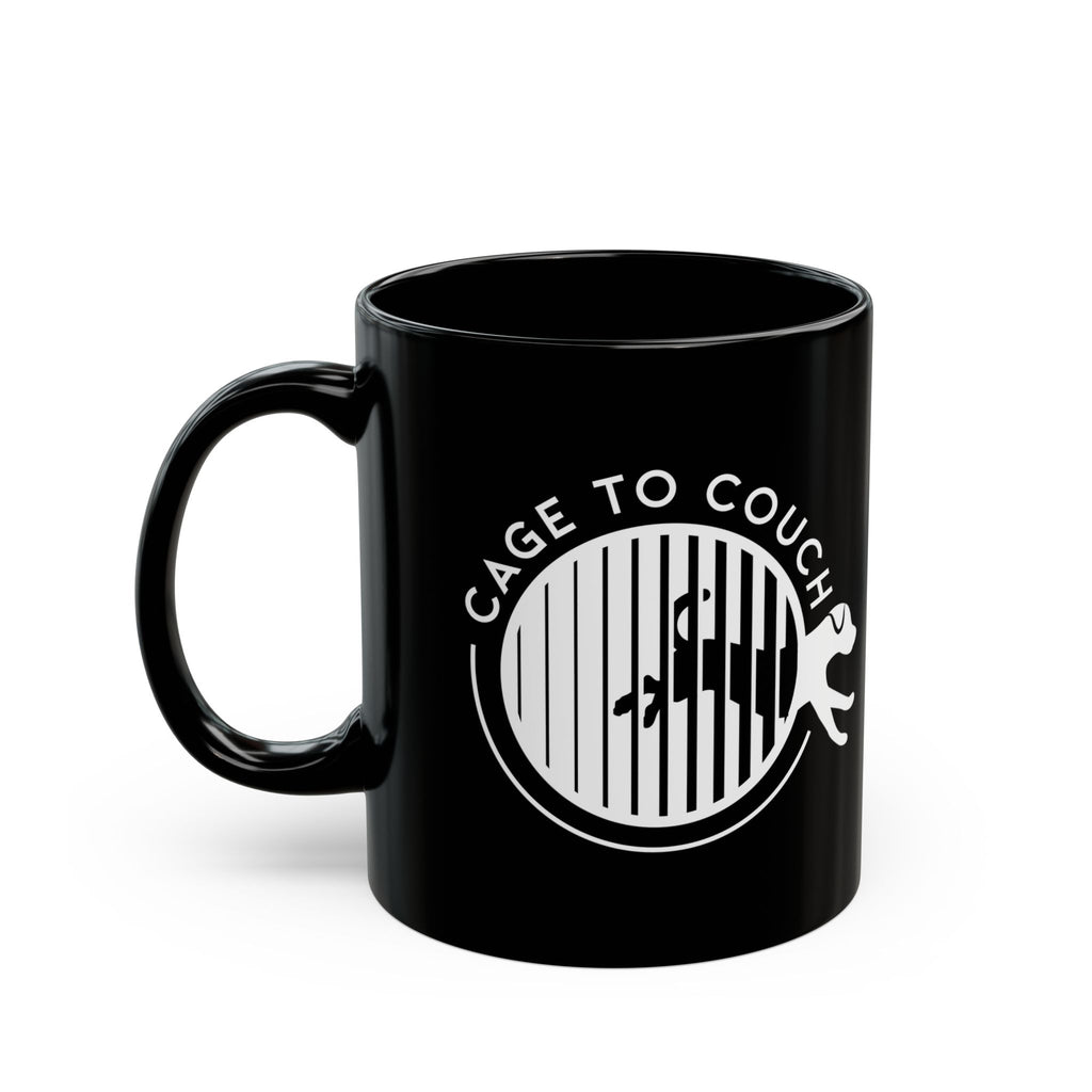 Cage to Couch Black Mug