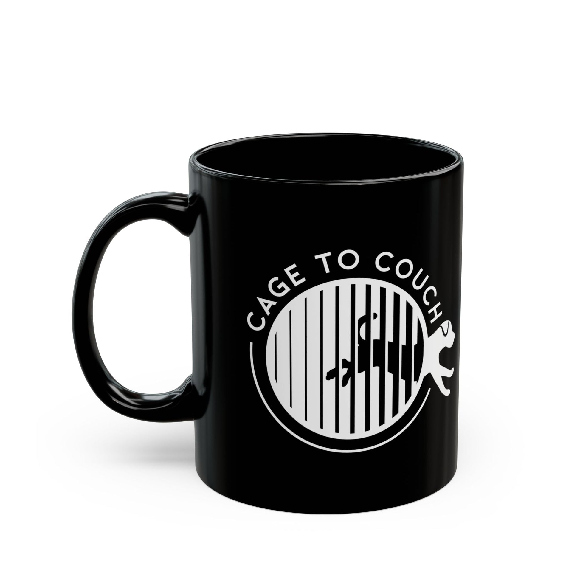 Cage to Couch Black Mug