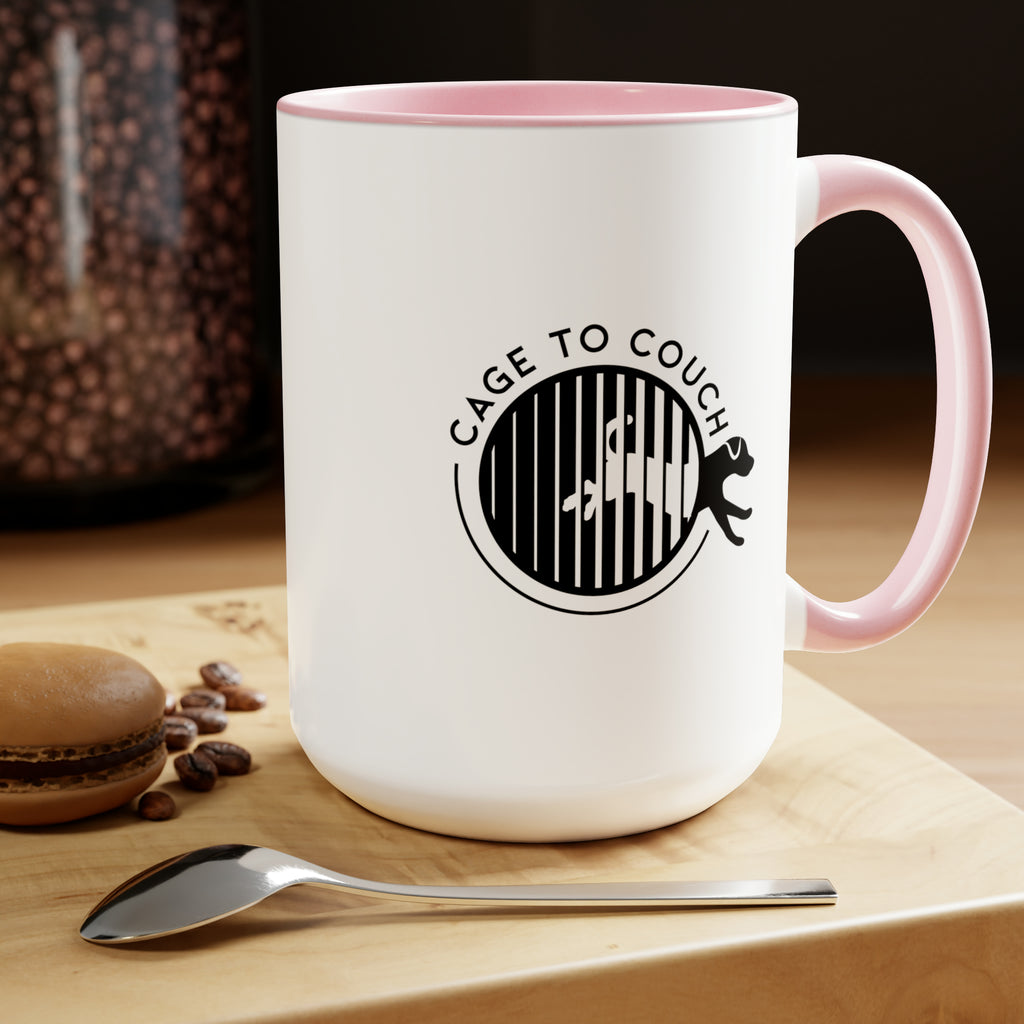 Luna "Slightly Askew" Two-Tone Coffee Mugs, 15oz